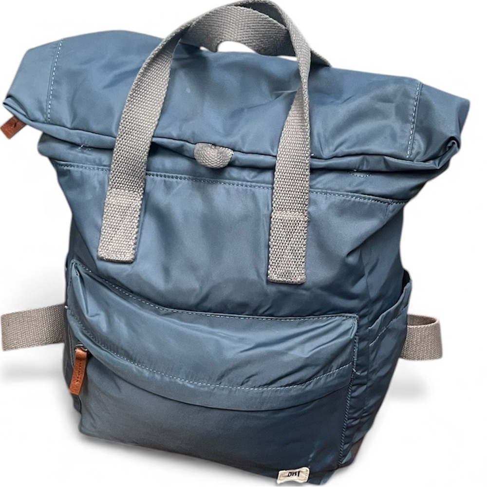 Chic Blue Backpack with Gray Accents